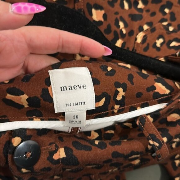 Maeve Colette Leopard Print Women's Pants 30 - Picture 3 of 3